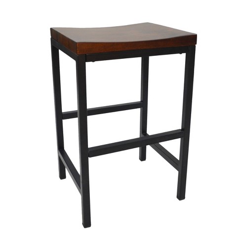 24" Ira Counter Height Barstool Metal/Chestnut - Carolina Chair & Table - image 1 of 3
