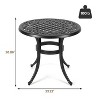 homfan 23.22" Round Cast Aluminum Outdoor Bistro Table£¬Mosaic Outdoor Round Side Table£¬ for Porch, Backyard, Garden, Balcony, Black - 3 of 4