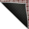 Burgundy And Ivory Striped Washable Indoor Outdoor Area Rug - 4 of 4