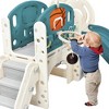 HDPE Kids Slide Playset Structure, Freestanding Castle Climbing Crawling Playhouse with Slide, Arch Tunnel, Ring Toss, and Basketball Hoop - 4 of 4