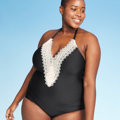 plus size black one piece bathing suit