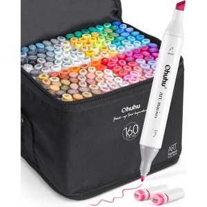 Ohuhu Alcohol Markers - Double Tipped Art Marker Set for Artist Illustration -160 Colors- Chisel & Fine Dual Tips- Oahu of Ohuhu Markers - Refillable - 1 of 4
