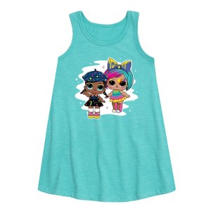 Girls' - LOL Surprise! - Drip Drop Painting Girls Graphic Sleeveless Aline Dress - 1 of 3