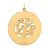 Black Bow Jewelry 14k Yellow Gold & CZ Tree of Life Circle Pendant, 29mm (1 1/8 inch) - 3 of 4