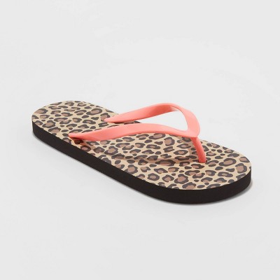 animal print flip flops