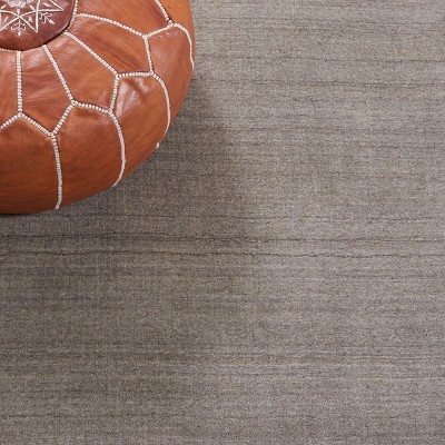 Pewter Hand-Knotted Wool Rectangular Area Rug 6' x 9'