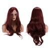 Unique Bargains Women's Beautiful Long Body Wave Lace Front Wigs 26" Wine Red 1 Pc - 3 of 4