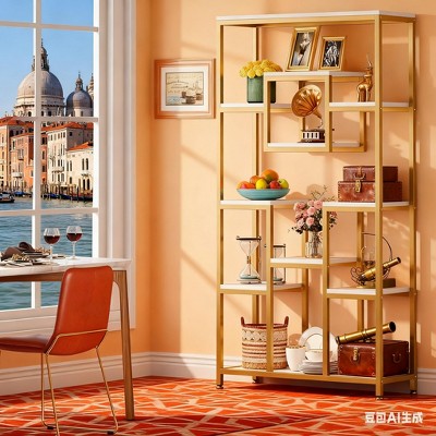 Gulches 71" Tall Modern Bookcase, 11-Tier Display Shelf