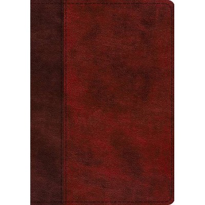 ESV Study Bible (Trutone, Burgundy/Red, Timeless Design, Indexed) - (Leather Bound)