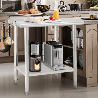 Acekool Stainless Steel Table, NSF Prep Table with Adjustable Undershelf, Heavy Duty Work Table for Kitchen, Restaurant, Home