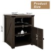 Vipbear 18" Rustic Nightstand with Chargers Dark Gray Living Room Rustic Nightstand Wooden Nightstand - 2 of 4