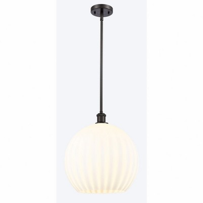 White Venetian - 1 Light Stem Hung Pendant In Modern Style-16.63 Inches Tall and 13.75 Inches Wide