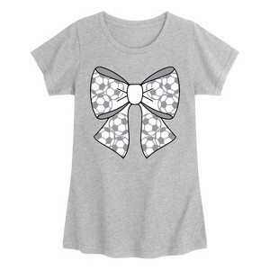 Girls' - Instant Message - Soccer Bow Fitted Short Sleeve Graphic T-Shirt - 1 of 4