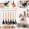 Itopfox 39-Piece Silicone Cooking Utensil Set with Wooden Handle, Heat Resistant Up to 446°F, BPA-Free Kitchen Gadgets for Nonstick Cookware (Black) - 3 of 4