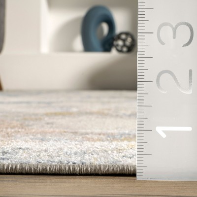 Abstract Multicolor Machine Washable Indoor Area Rug