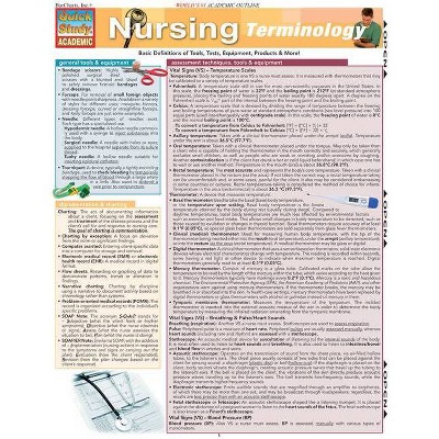 Nursing Terminology - (Quickstudy: Academic) by  Barcharts Inc (Wall_chart)