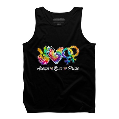 Adult Design By Humans Accept Love Tie-Dye Rainbow Pride By Marilynart Tank Top