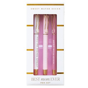 Sweet Water Decor Best Mom Ever Metal Pen 3pc Set - 1 of 4