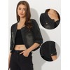 INSPIRE CHIC Women's Collarless Pockets 3/4 Sleeve Denim Jackets - 2 of 4