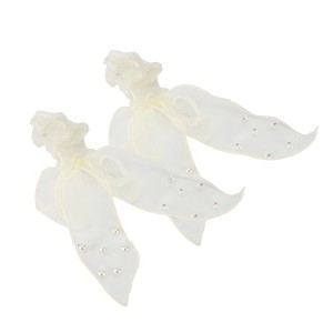 Unique Bargains Women's Fashion Faux Pearl Bow Hair Hair Ties 2Pcs - 1 of 3