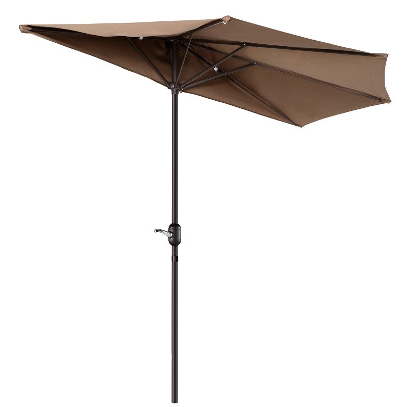 Nature Spring 9-ft Easy Crank Half Patio Umbrella - Small Canopy for Balcony, Table, or Deck, 1 of 8