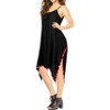 LA LEELA Women's Beachwear Summer Swim Beach Cover Ups for Swimwear Women Swimsuit Coverups for Women Strappy A Line Dress 1X Black, Solid - 2 of 3