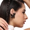 SOHI Women's Onyx Black Mesh Papillon Stud Earrings - 4 of 4