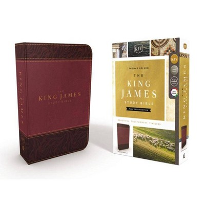 The King James Study Bible, Imitation Leather, Burgundy, Full-Color ...