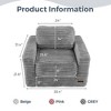 MAXYOYO Giant Bean Bag Chair, Striped Faux Fur Upholstered Floor Sofa with Pillows and Armrests, Grey - 3 of 4
