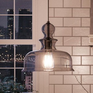 Urban Ambiance Luxury Modern Farmhouse Farmhouse Pendant Light,  11-1/4" x 12",  Charcoal Finish, UHP3041 - 1 of 4