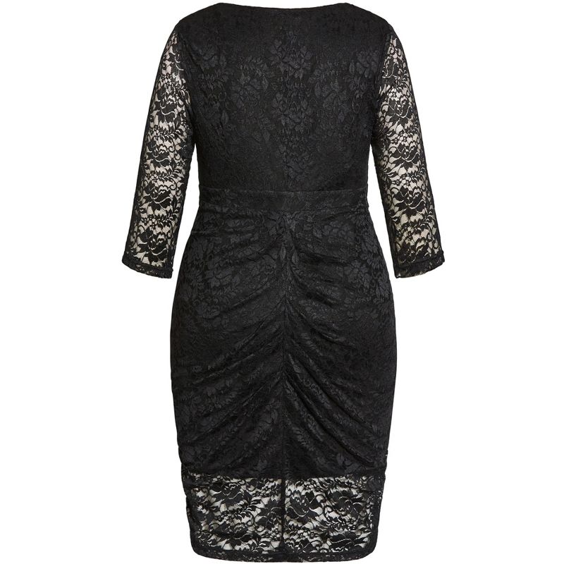 Women's Plus Size Lacey Zip Dress - black | CITY CHIC, 5 of 7