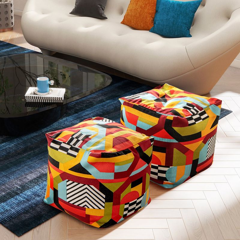 Jennifer Taylor Home Pouf 23" Luxury Oversized Bean Bag Cube Ottoman, 5 of 7