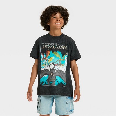 Boys' How To Train Your Dragon Short Sleeve Graphic T-Shirt - Black