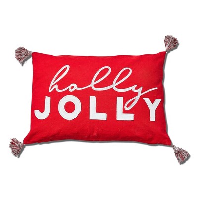 tagltd 16" x 24" Red Holly Throw Pillow