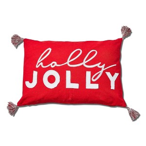 tagltd 16" x 24" Red Holly Throw Pillow - 1 of 2