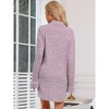 cheibear Women's Button Down Nightgown Strechy Knit Long Sleeves Nightshirt Shirtdress - 3 of 4