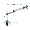 Mount-It! Single Monitor Desk Mount Articulating Desk Stand, Supports 15"-30" Screens, Spring Arm Dual-Segmented Single Monitor Mount, Silver - 3 of 4