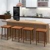 Costway 25.5” Barstool Set of 2 Dining Barstools w/ Footrest & Removable Cushion Rubber Wood & Acacia Wood Frame - 4 of 4