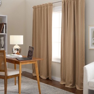 TOWN & COUNTRY LUXE Davos Solid Linen Texture Indoor Curtains - 1 of 4