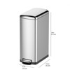 8 Gallon(30L) Kitchen Trash Can,Stainless Steel Garbage Can with Inner Wastebasket for Narrow Spaces,Step Rubbish Bin with Soft-Close Lid for Kitchen - 3 of 4