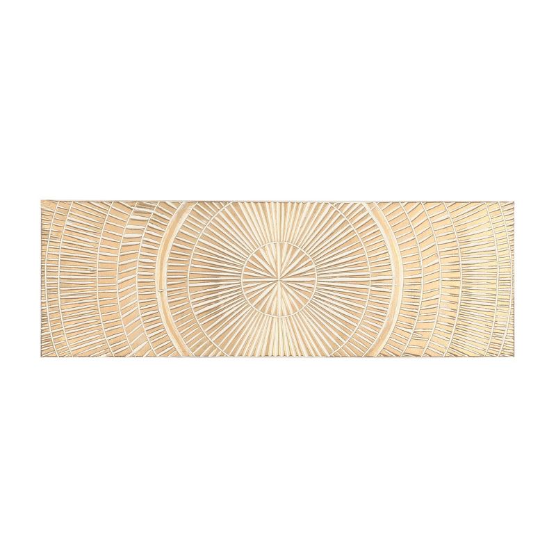 Wood Geometric Handmade Intricately Carved Radial Wall Decor Gold - Olivia & May, 1 of 6