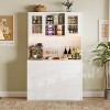 71" Pantry Cabinet with Charging Station,Tall Kitchen Pantry Storage Cabinet with Led Lights,Kitchen Hutch  for Dining Room, Living Room - 4 of 4