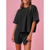 Imily Bela Women's Summer Casual 2 Piece Loose Short Sweatshirt and High Waisted Running Shorts Sweatshirt Set - 3 of 4