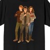 Harry Potter The Trio Harry Ron and Hermione Adult Black Crew Neck Short Sleeve Tee - 2 of 3