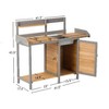 Sapphtopaz Outdoor Potting Bench, Wooden Potting Table with Cabinet and Spacious Surface for Backyard Garage, Workshop & Outdoor Use - 3 of 4