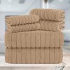 BAGOKIE 100% Turkish Cotton Corduroy Ribbed Bath Towels 6-Piece Set - 4 of 4