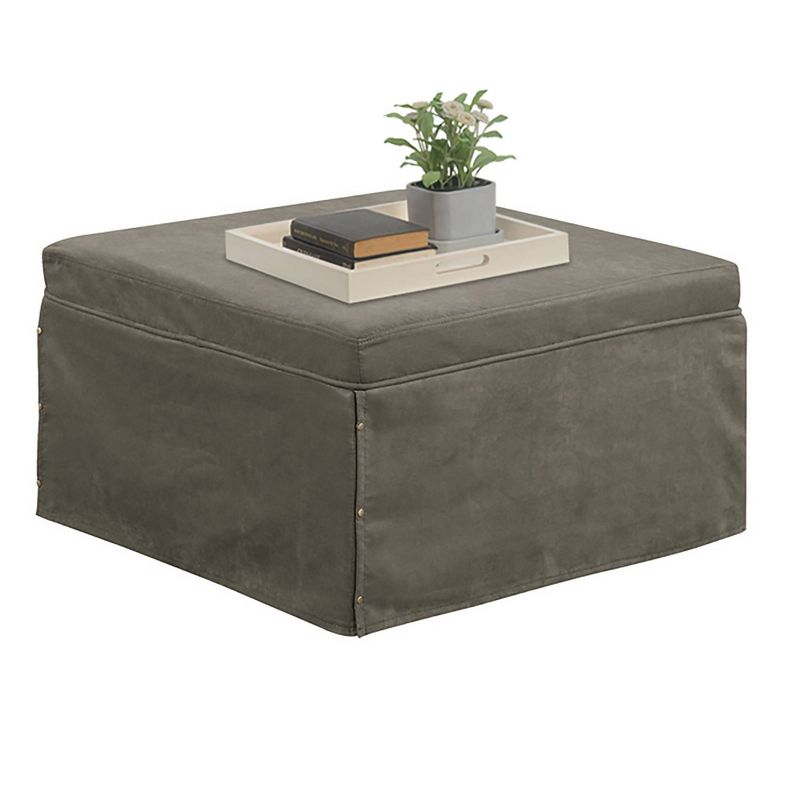 Breighton Home Designs4Comfort Folding Bed Ottoman Taupe Microfiber, 3 of 12
