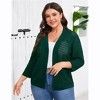 Clearlove Women's Plus Size 3/4 Sleeve Lightweight Knit Cardigan Open Front Lacy Summer Cover-Up Casual Boho Beach Wrap - 3 of 4