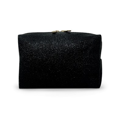 Youzey Midnight Sparkle - Black Glitter Cosmetic Bag
