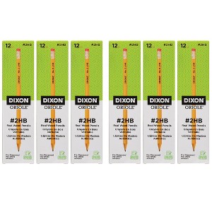 Dixon® Oriole® Wood-Cased Pencils, #2 HB Soft, Pre-Sharpened, Yellow, 12 Per Pack, 6 Packs - 1 of 4